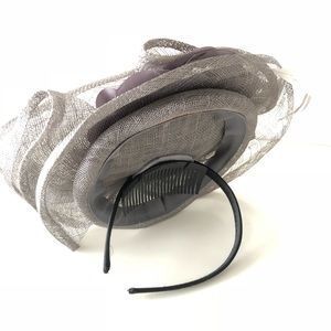 Grey Fascinator Hat